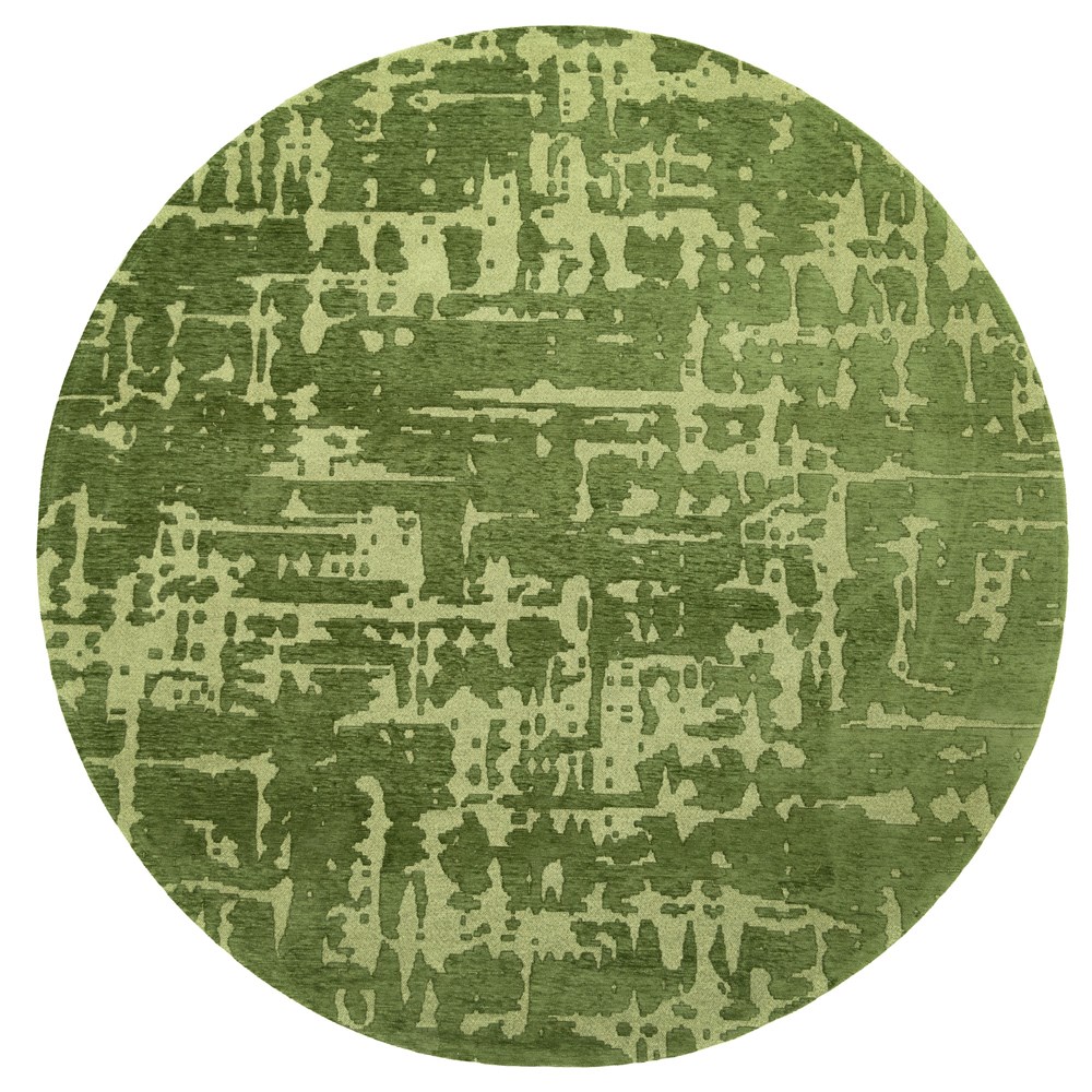 Louis De Poortere Structures Baobab 9202 Circle Rugs in Perriers Green